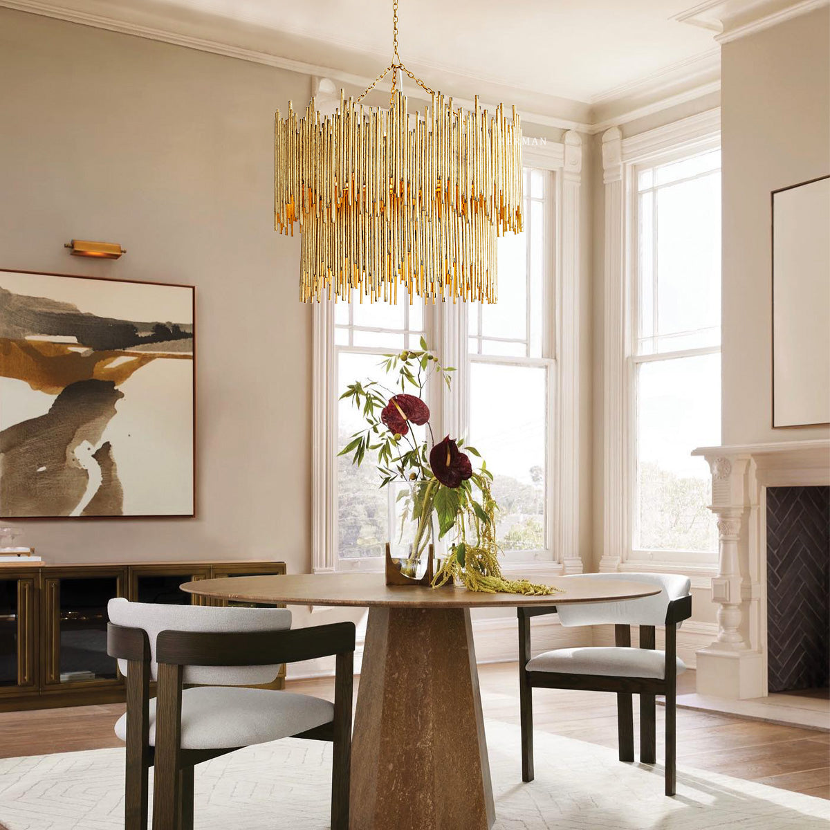 Althely Brass 8 Lights  2-Tier Chandelier