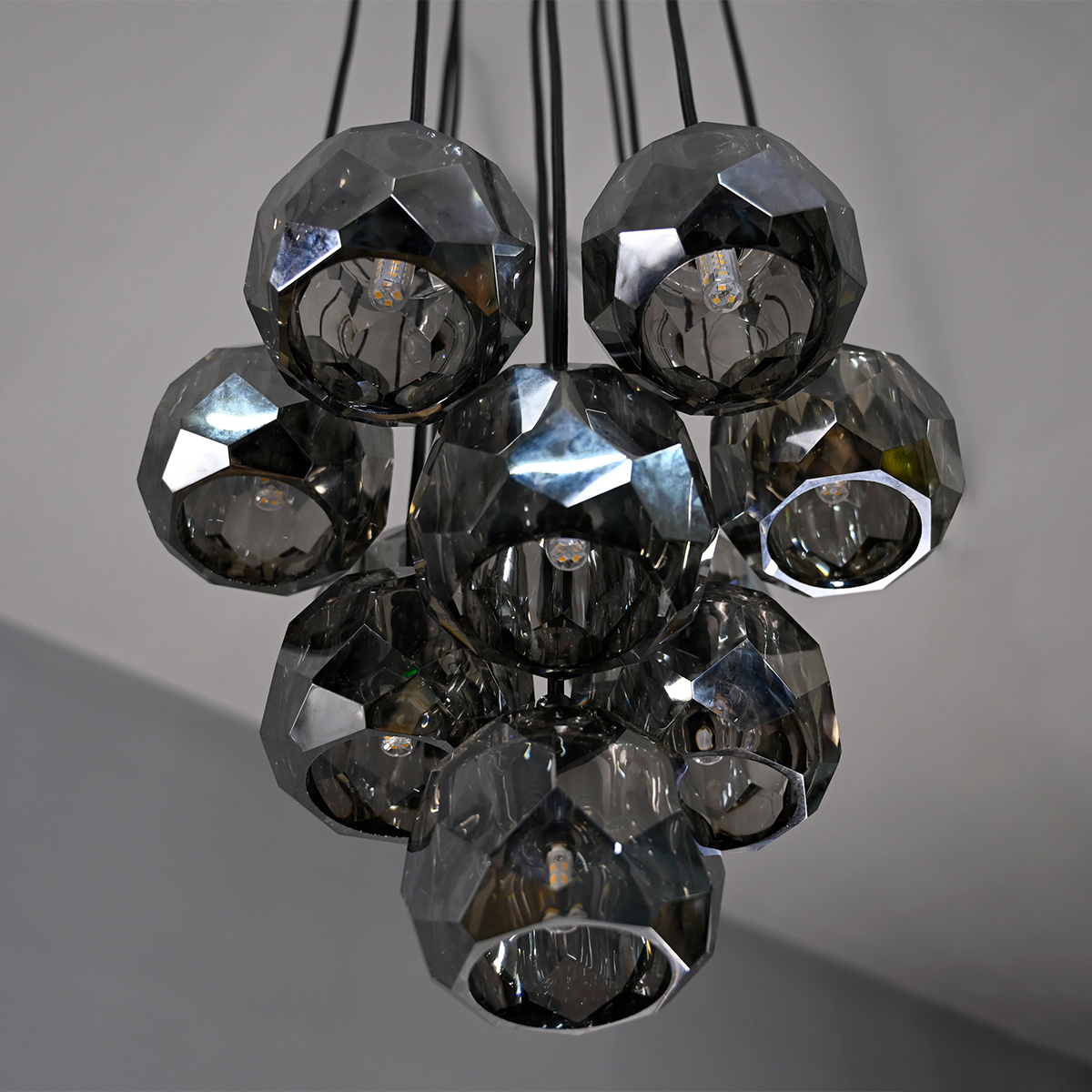 Bille De Crystal Ball Cluster Chandelier 14"-Vancei