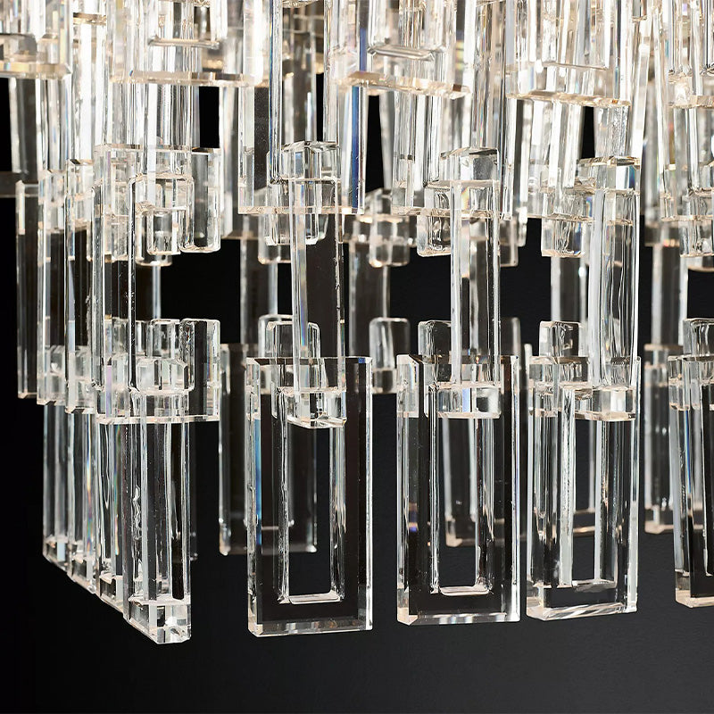 Mia 4 Tier Crystal Rectangular Chandelier 72"-Vancei