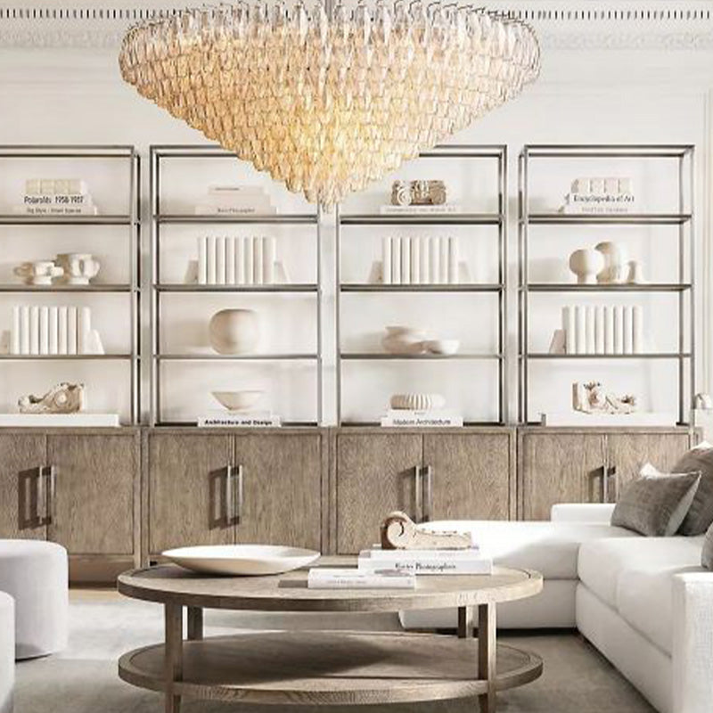 Chiara Clear Glass Tiered  Round Chandelier 37"-Vancei