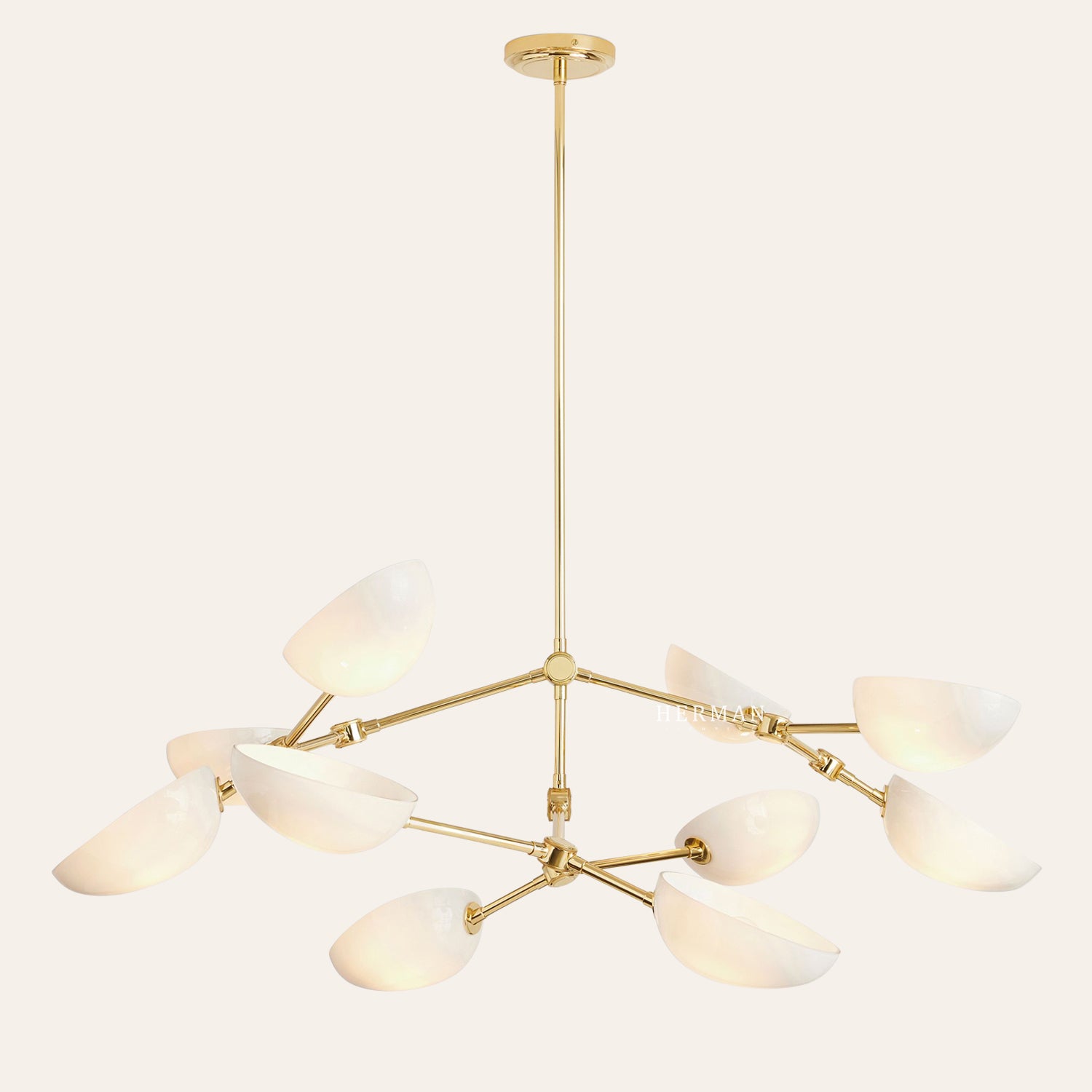 Argus glass Double Tier Chandelier 45" Width