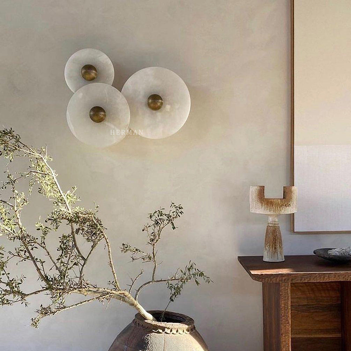 Median Alabaster Flush mount - 3 Surface