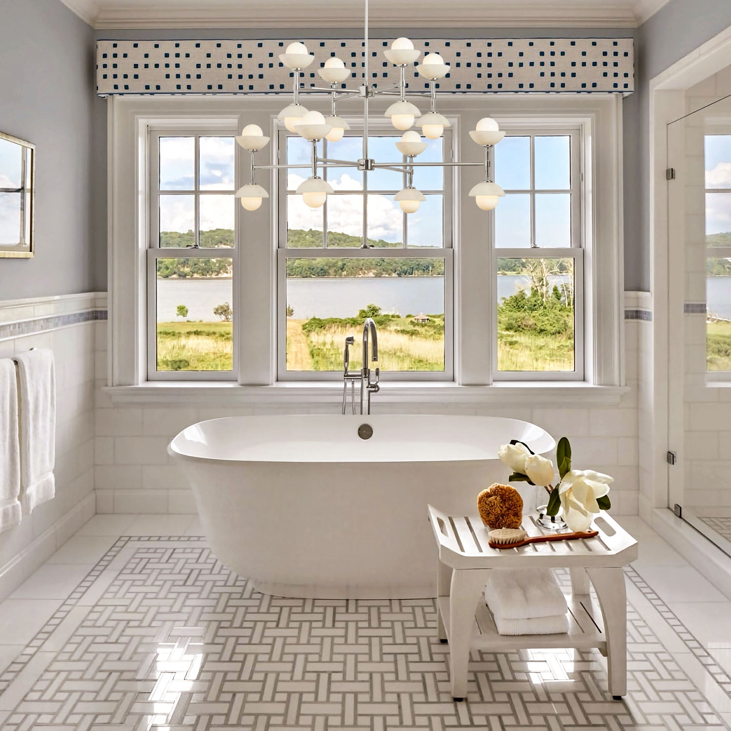 Glowen Alabaster Double Tier Chandelier