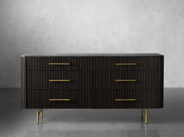 Finnley Six-Drawer Mable Top Finish Dresser