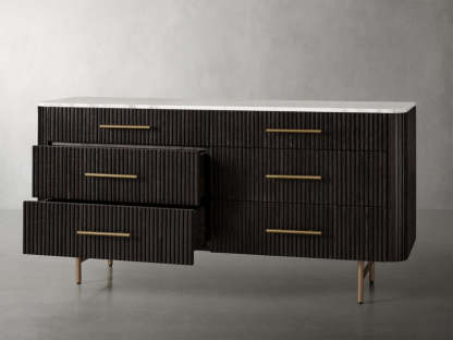 Finnley Six-Drawer Mable Top Finish Dresser