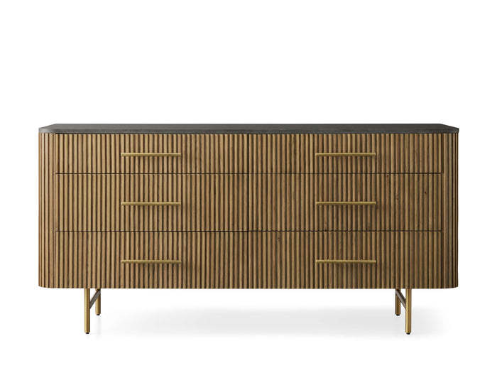 Finnley Six-Drawer Mable Top Finish Dresser