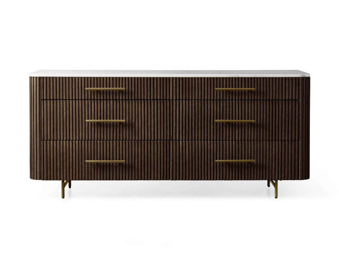 Finnley Six-Drawer Mable Top Finish Dresser