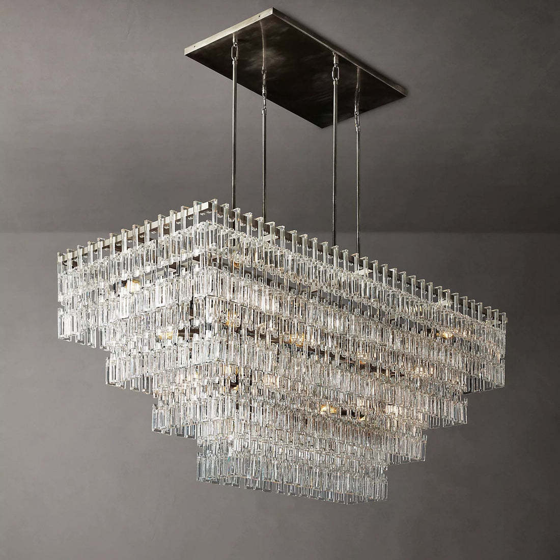 Marignan Tier K9 Crystal Rectangle Chandelier