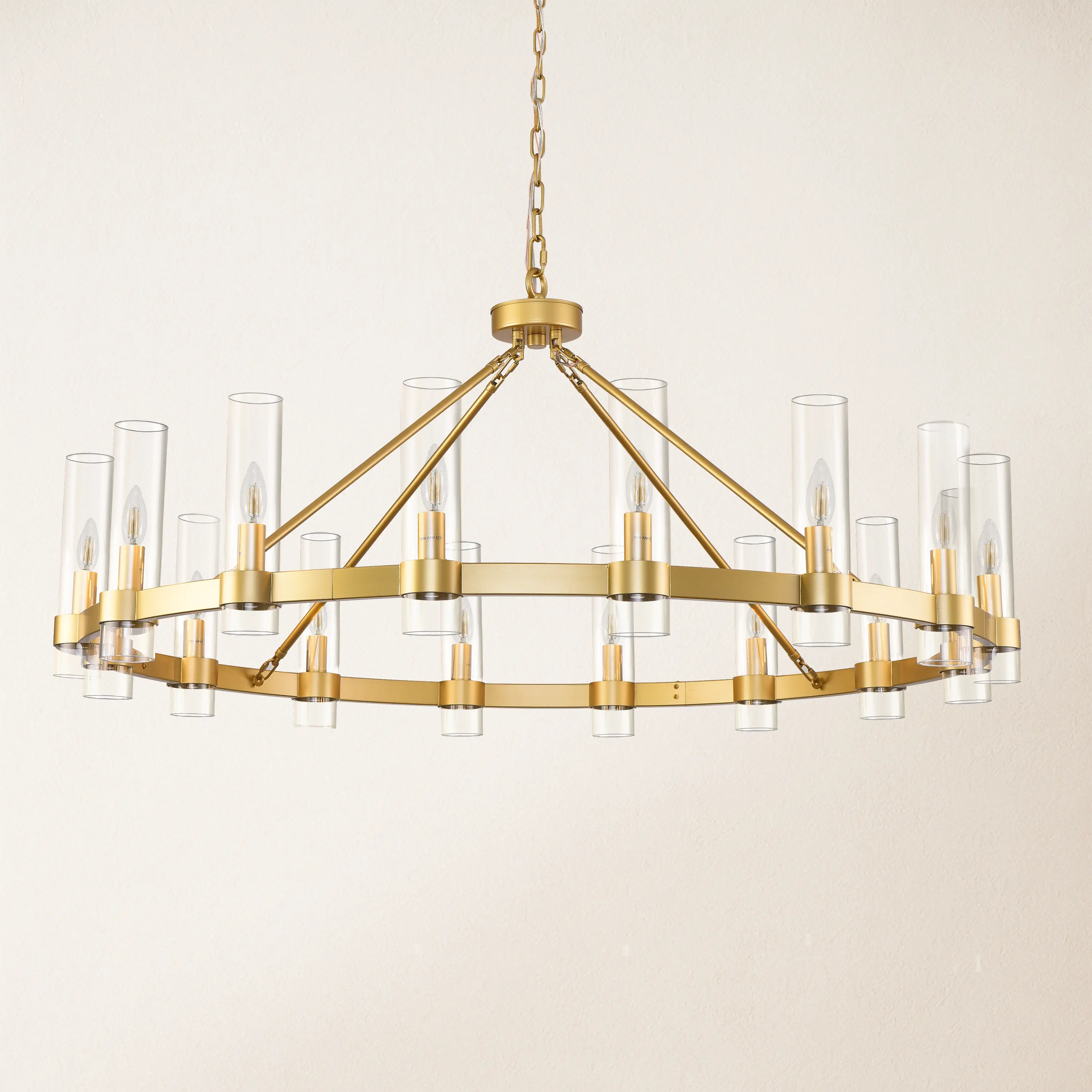 Modern Glass Round Chandelier 48“D