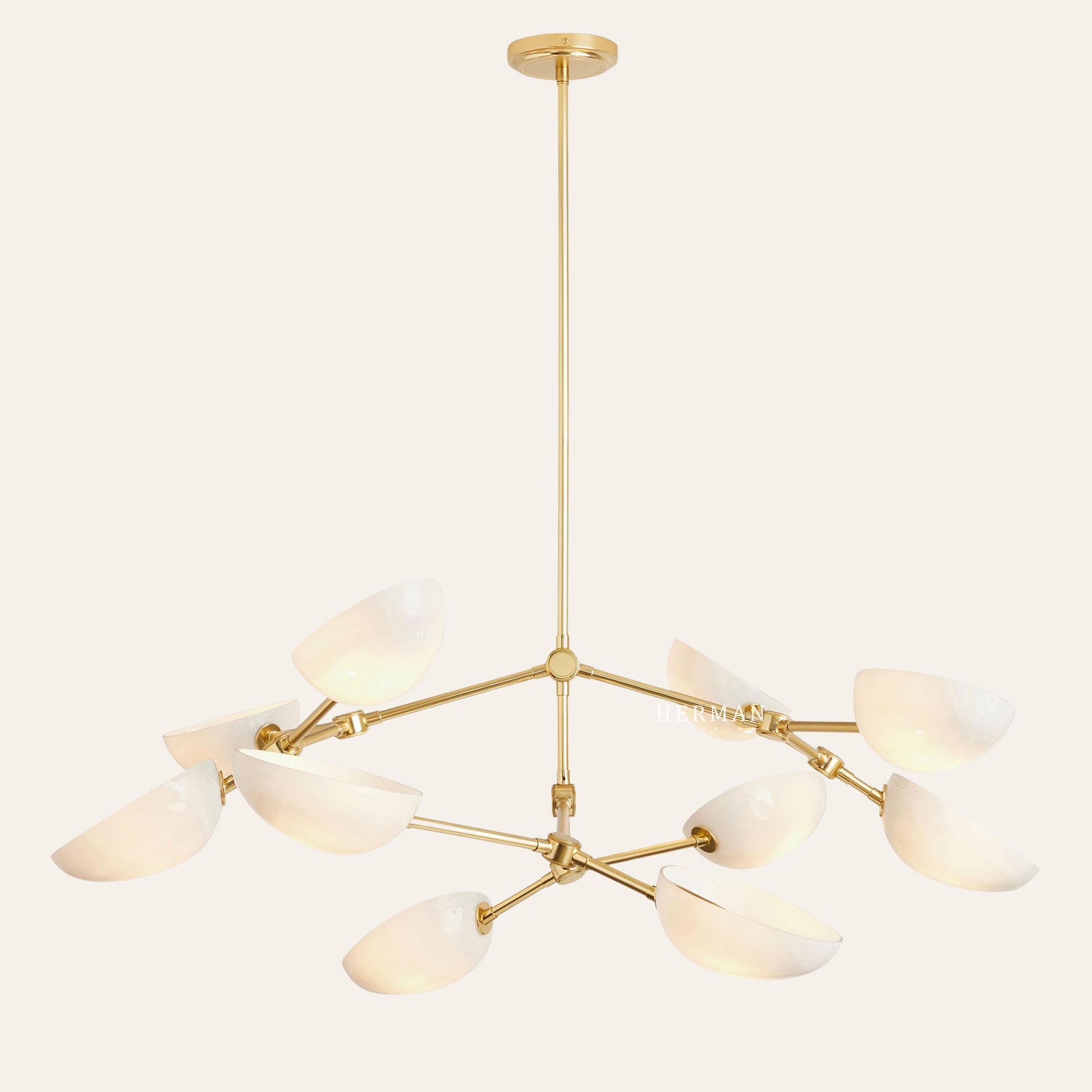 Argus glass Double Tier Chandelier 45" Width