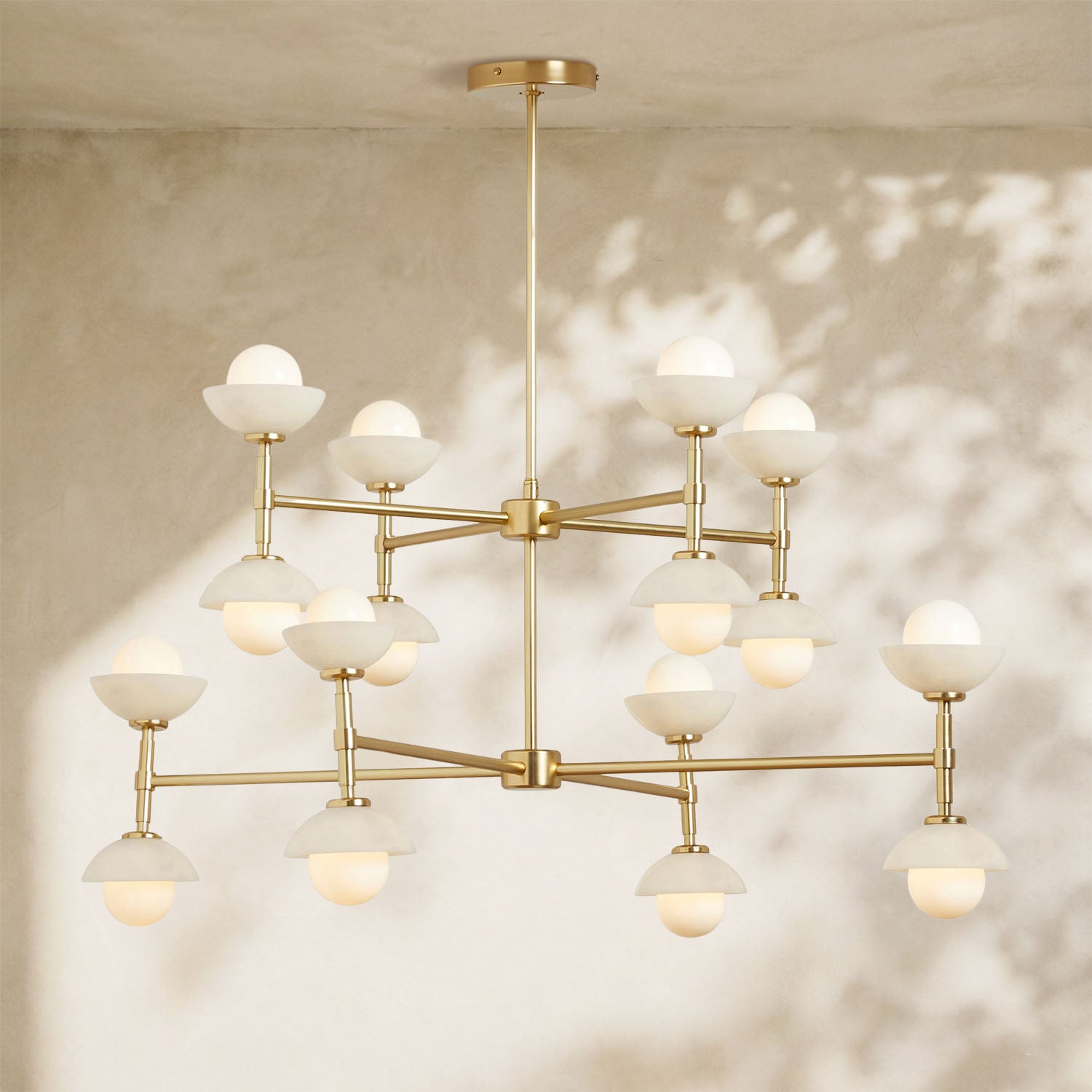 Glowen Alabaster Double Tier Chandelier