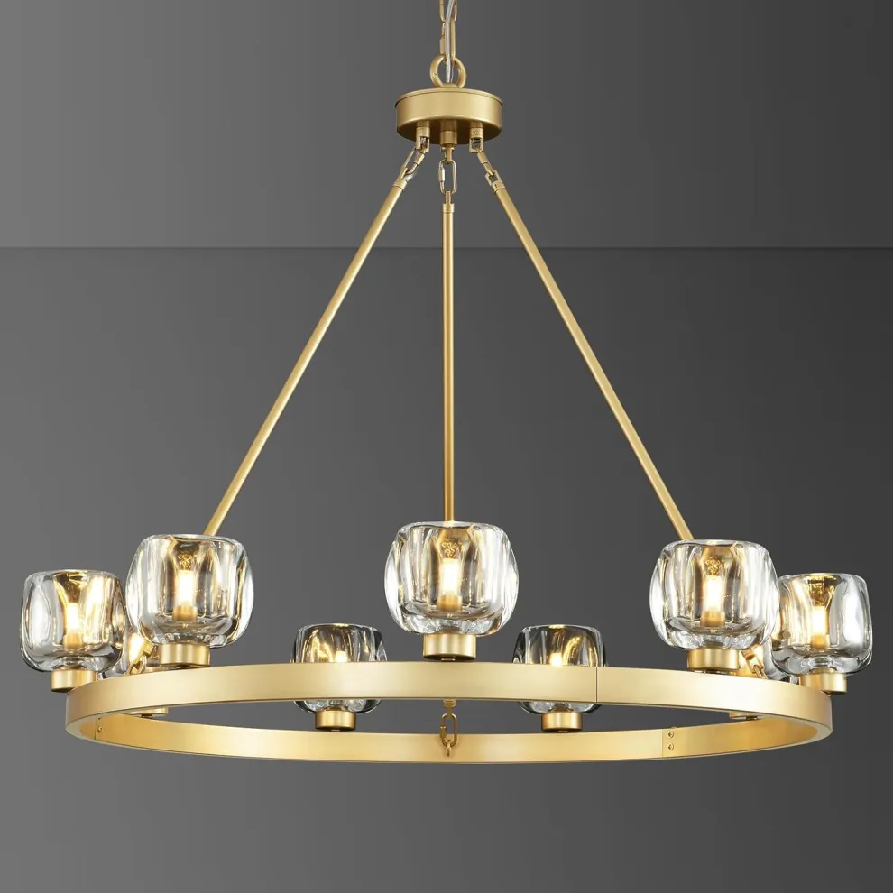 Kirsten Glass Round Chandelier 36"