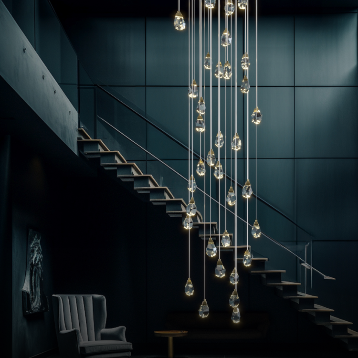 Masonry Faceted Crystal Prisms Chandelier-Vancei
