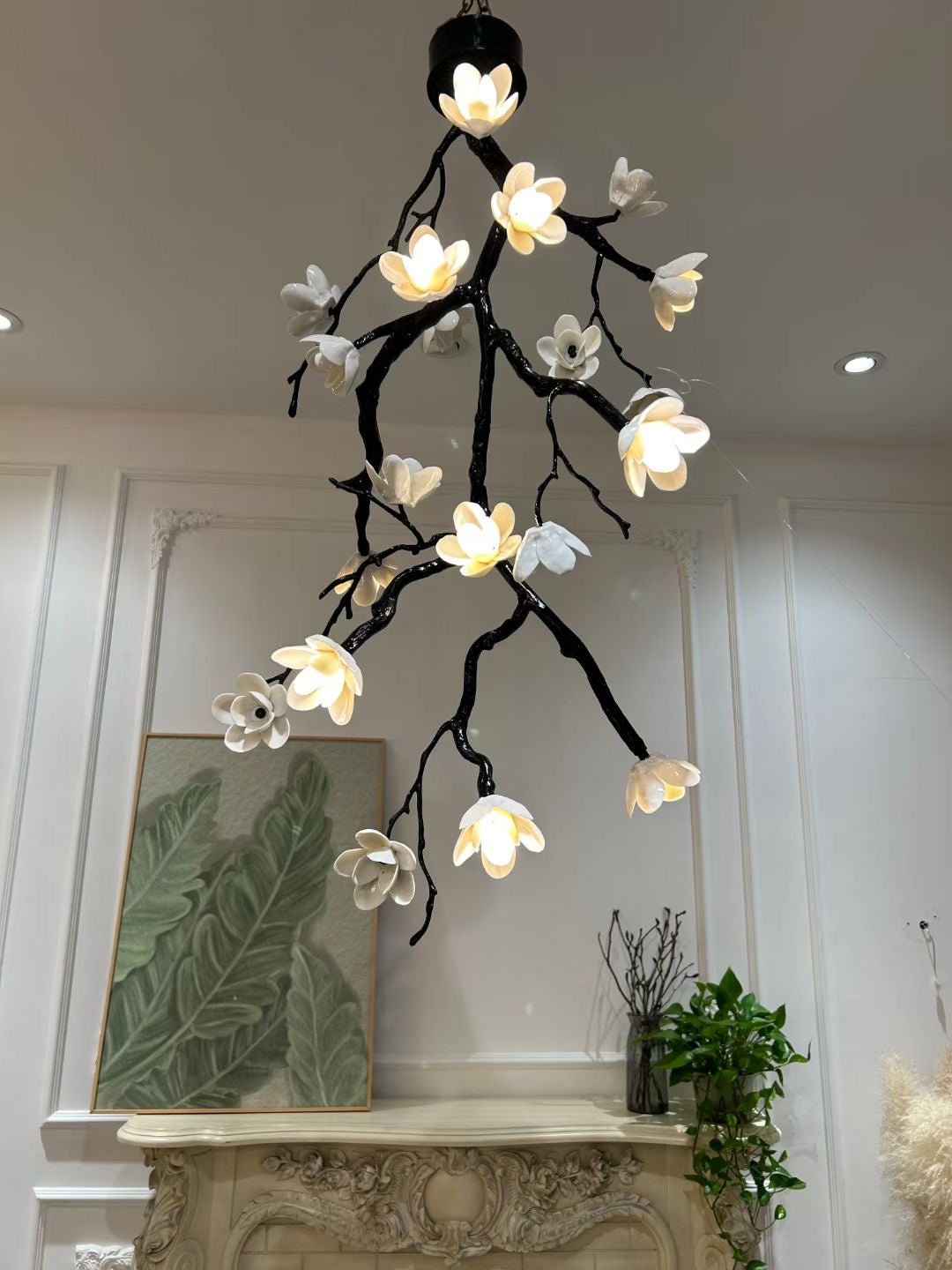 Aura Flora Large Long Branch Flower Chandelier