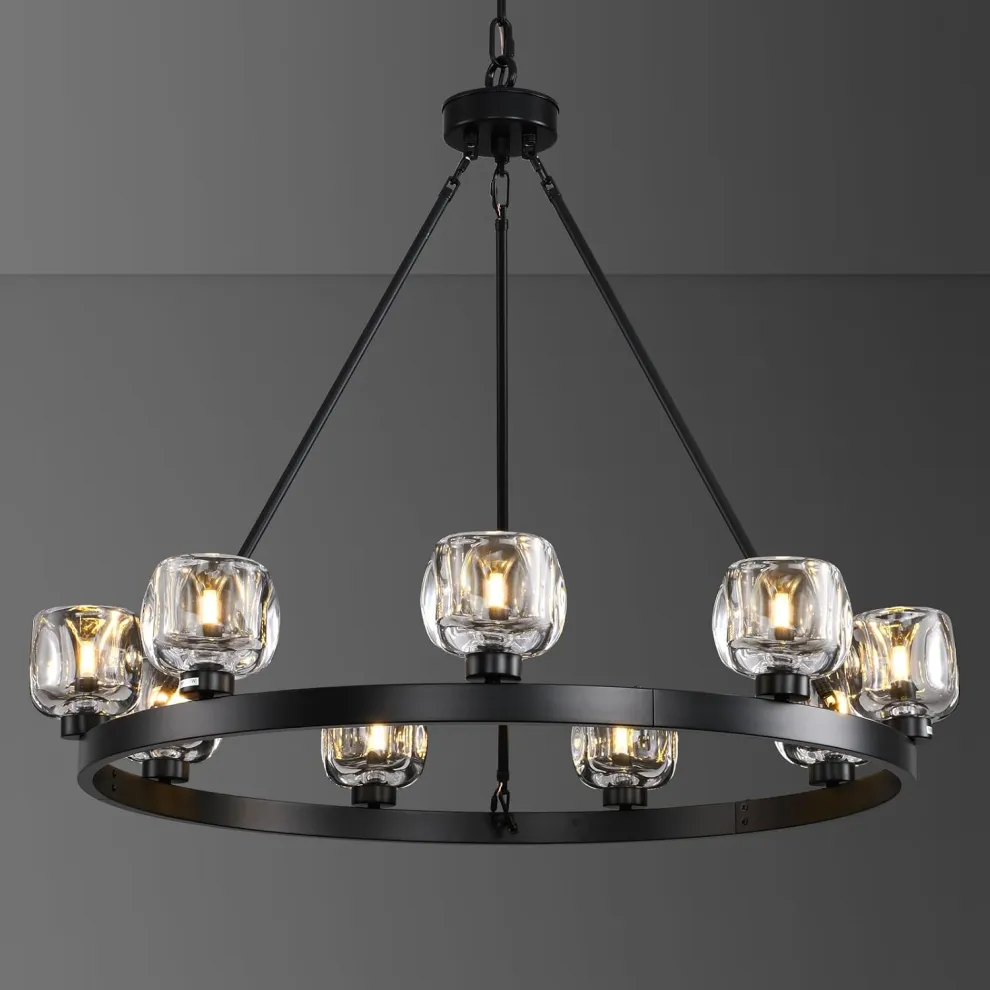 Kirsten Glass Round Chandelier 36"
