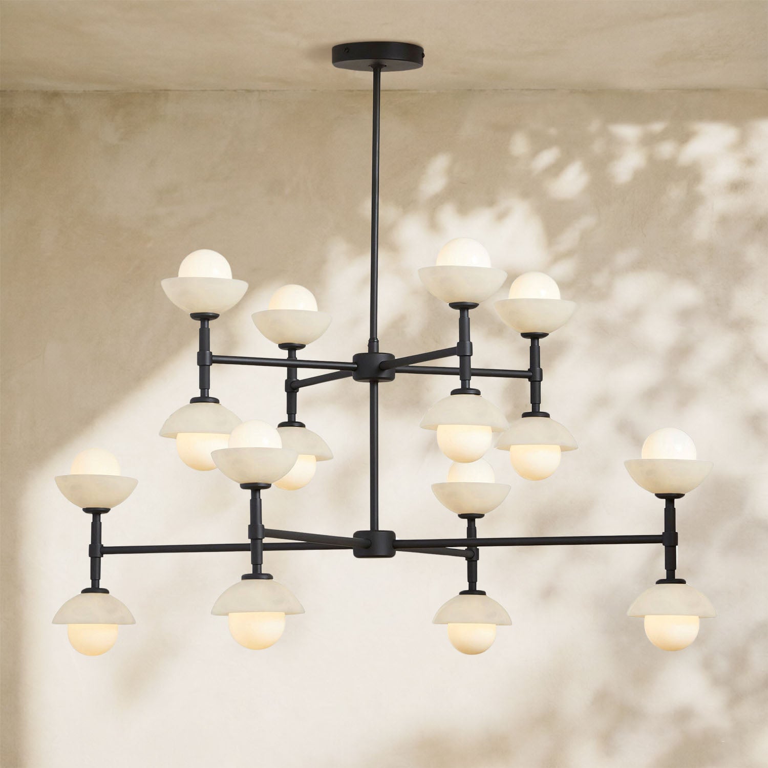 Glowen Alabaster Double Tier Chandelier