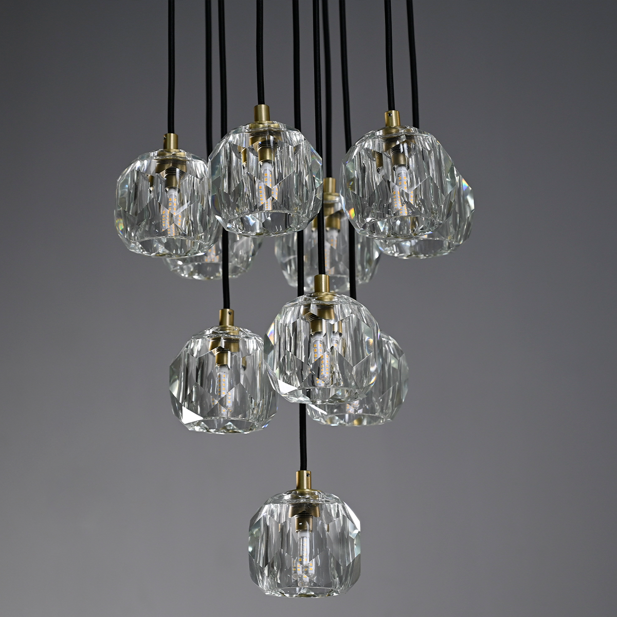 Bille De Crystal Ball Cluster Chandelier 14"-Vancei