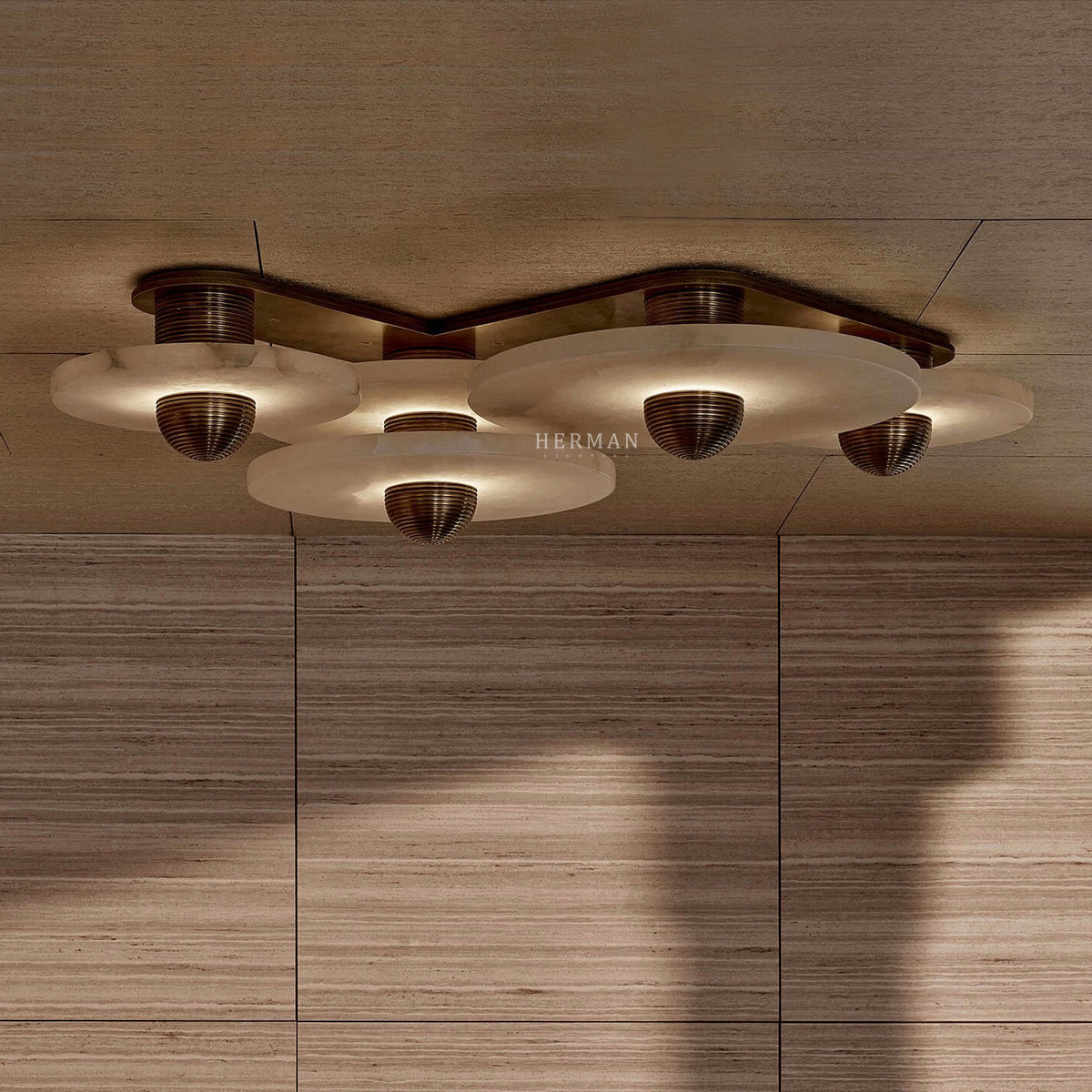 Median Alabaster Flush mount - 4 Surface