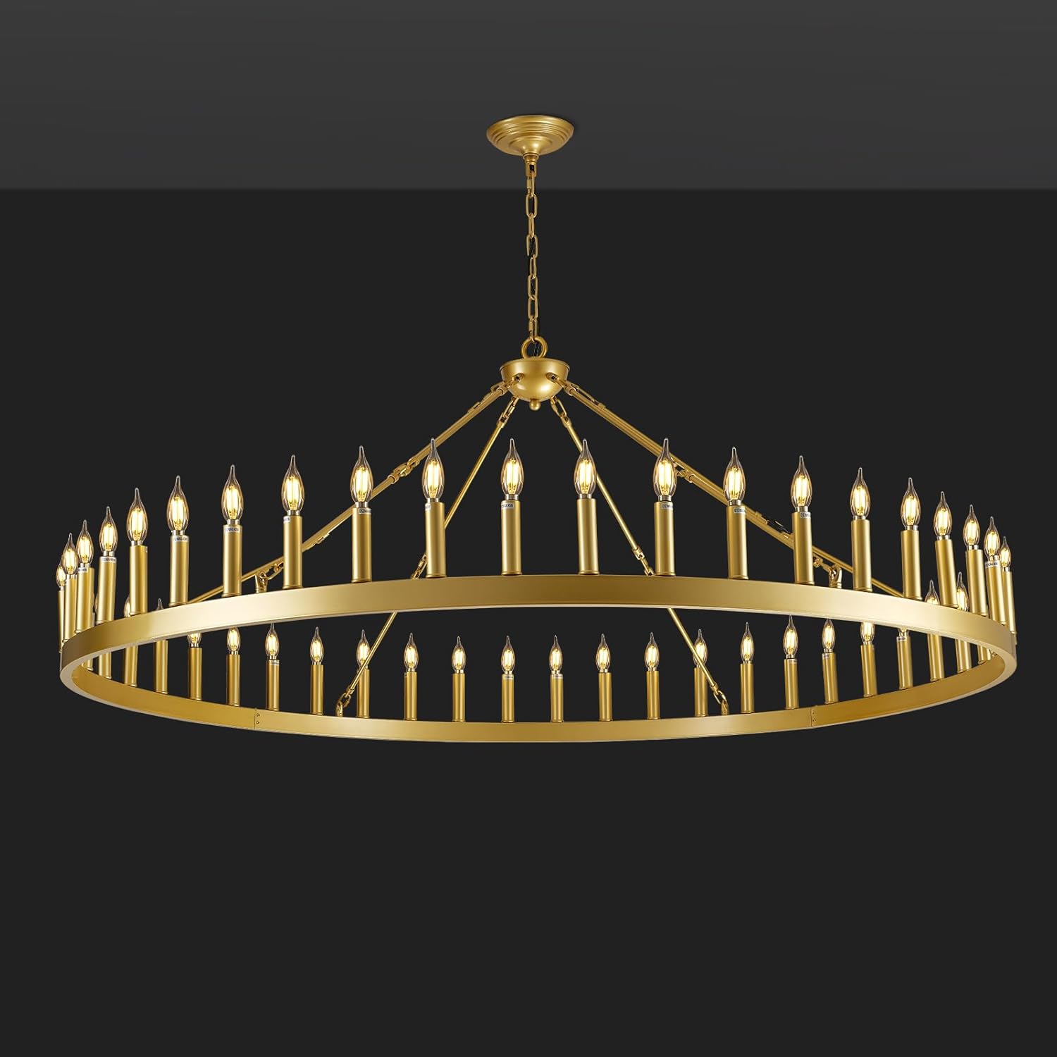 Modern Candle Round Chandelier 70"