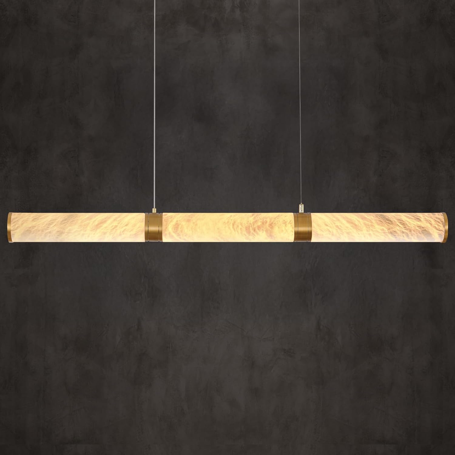 Modern Spanish Alabaster Tube Chandelier