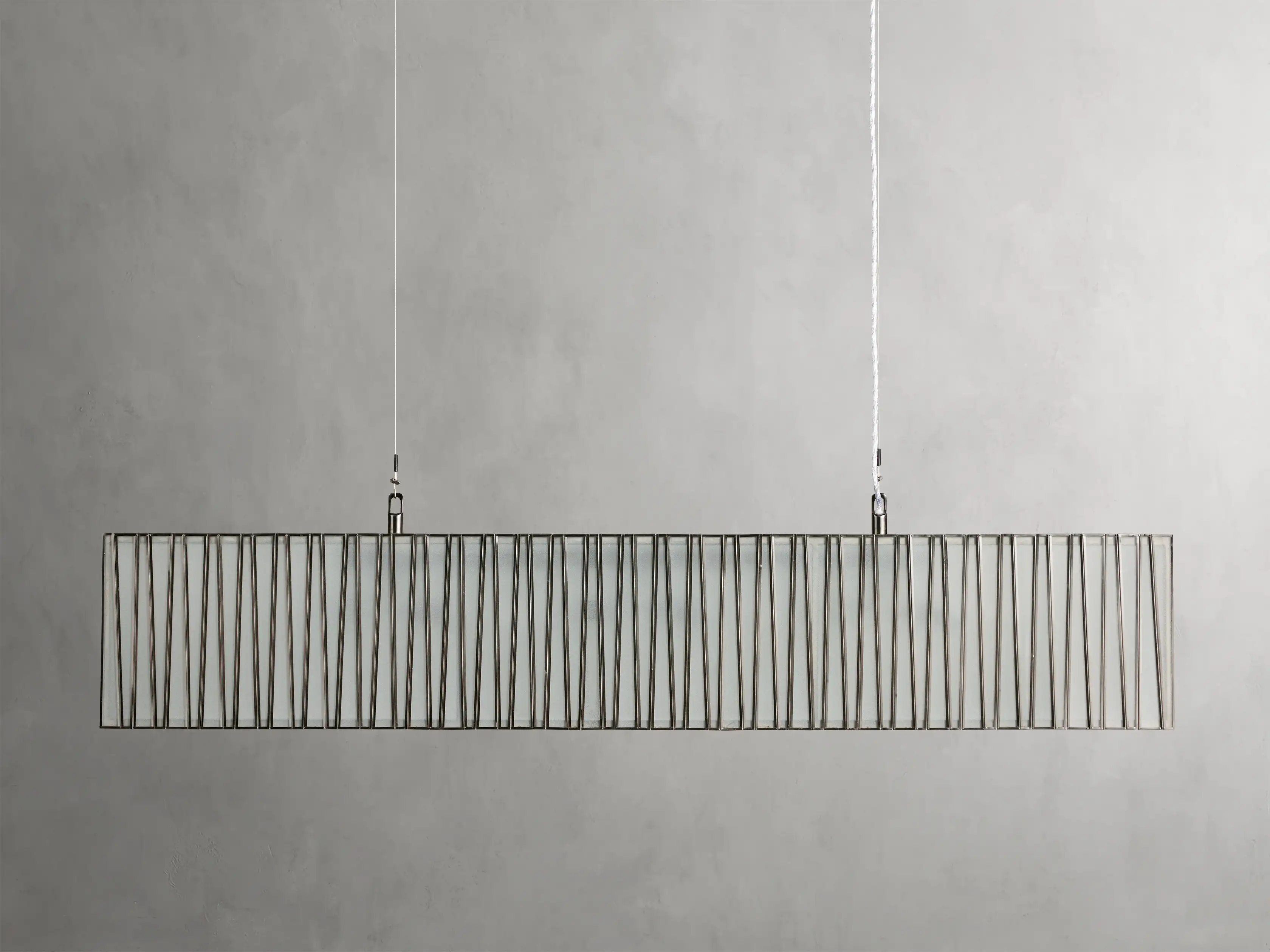 Jeunet Rectangular Chandelier in Nickel