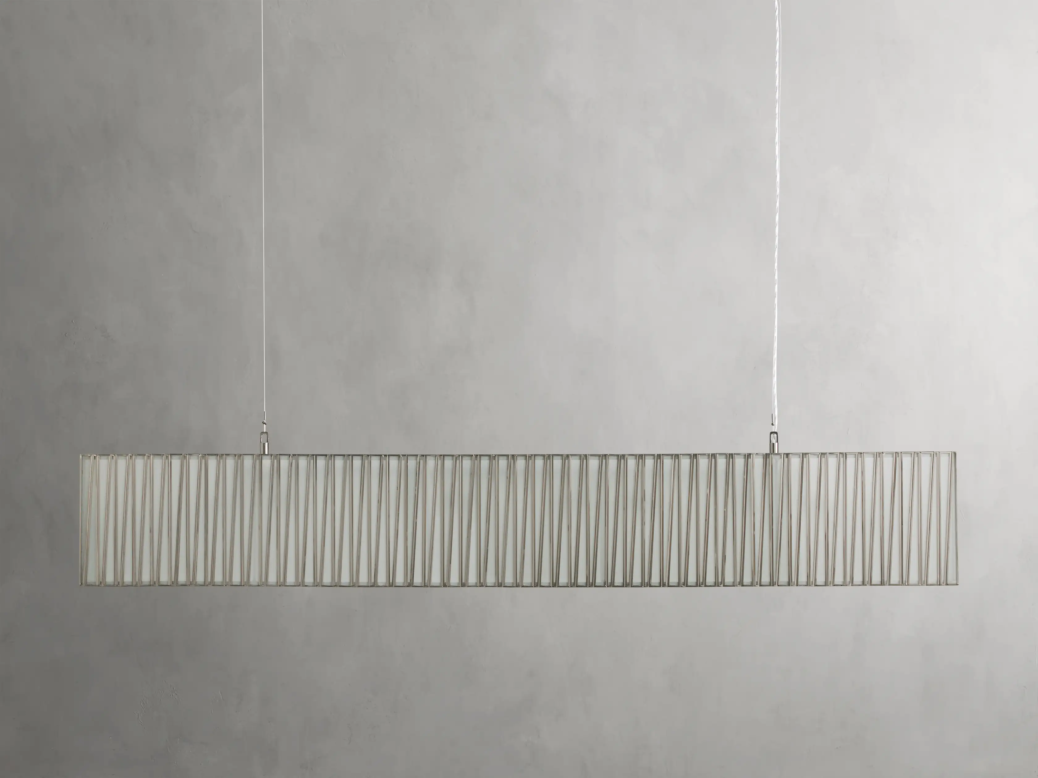 Jeunet Rectangular Chandelier in Nickel