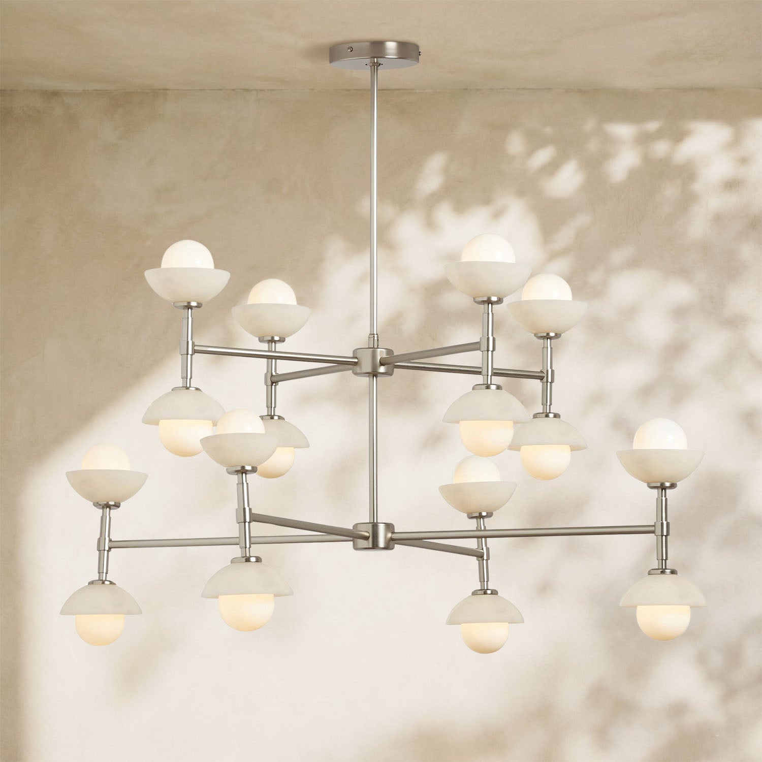 Glowen Alabaster Double Tier Chandelier