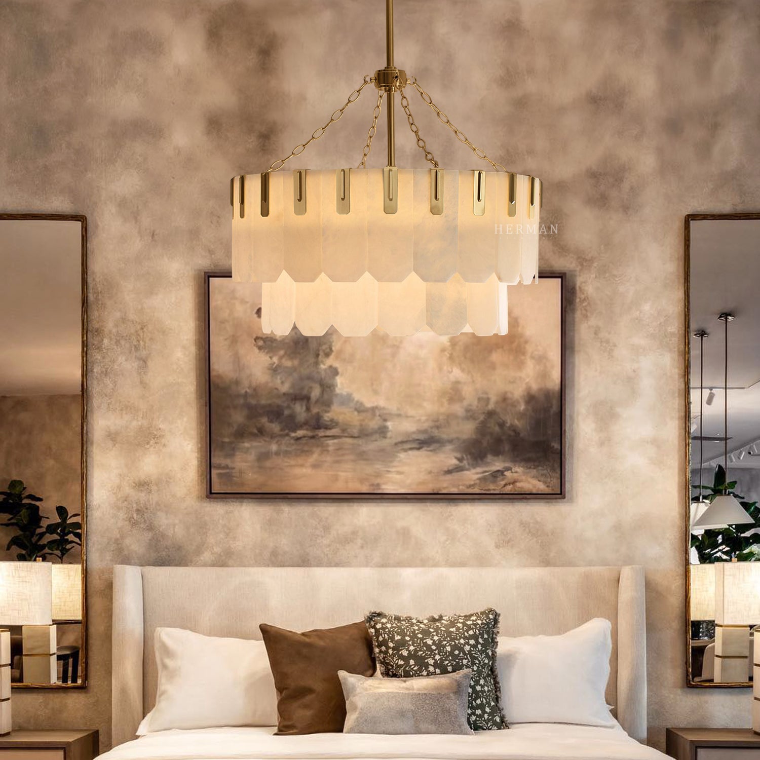 Nadia Alabaster Chandelier 30" 41"