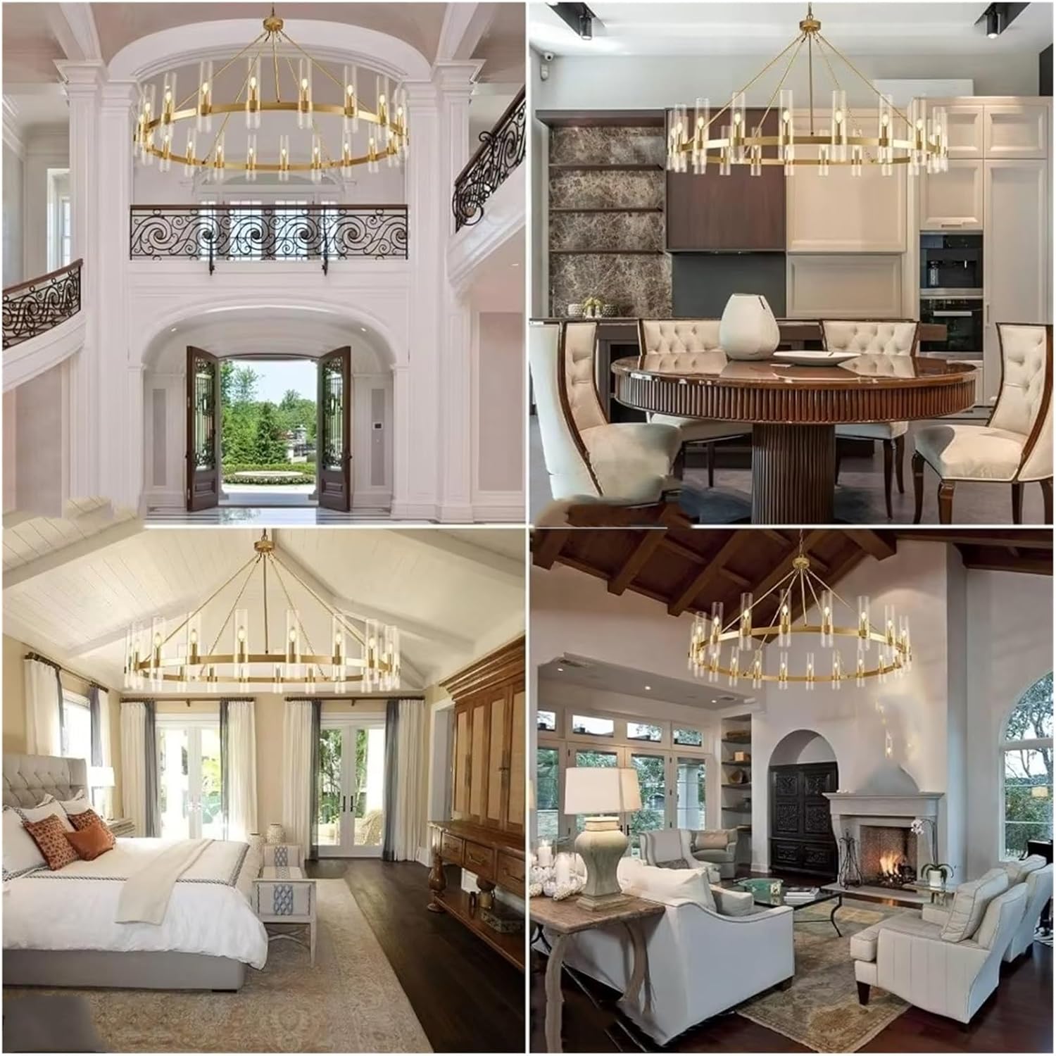 Modern Glass Round Chandelier 60“D