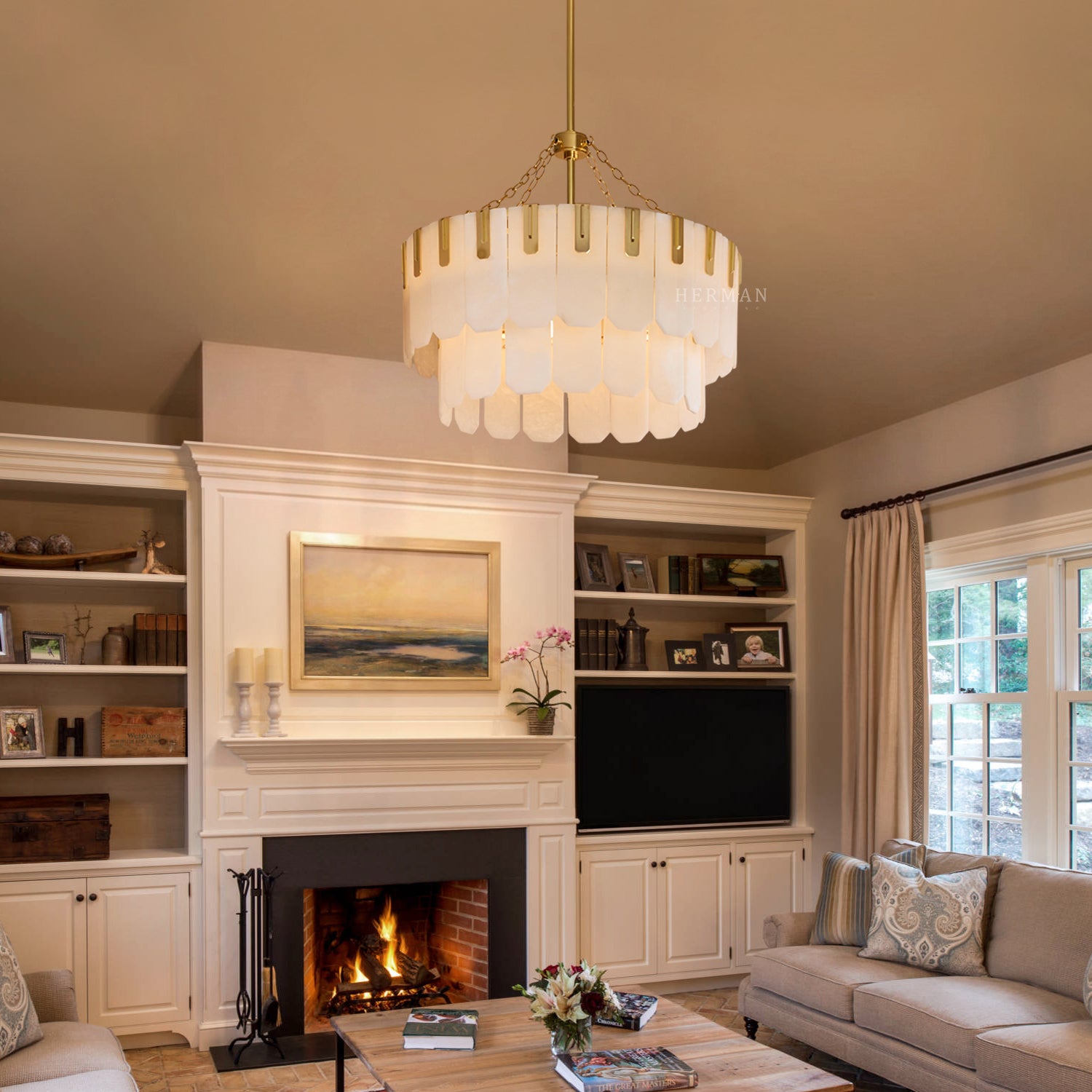 Nadia Alabaster Chandelier 30" 41"