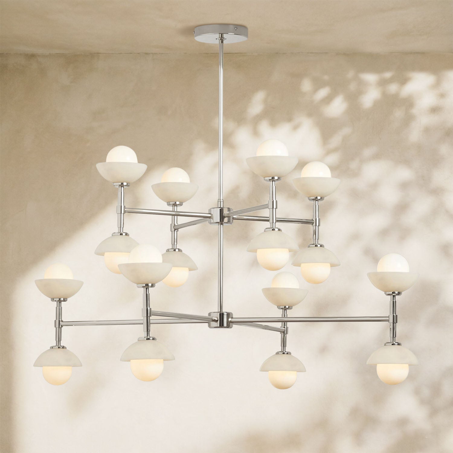 Glowen Alabaster Double Tier Chandelier