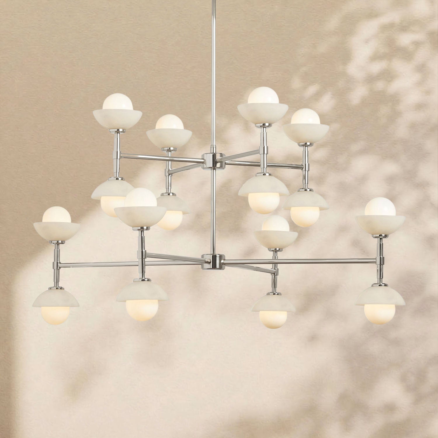 Glowen Alabaster Double Tier Chandelier