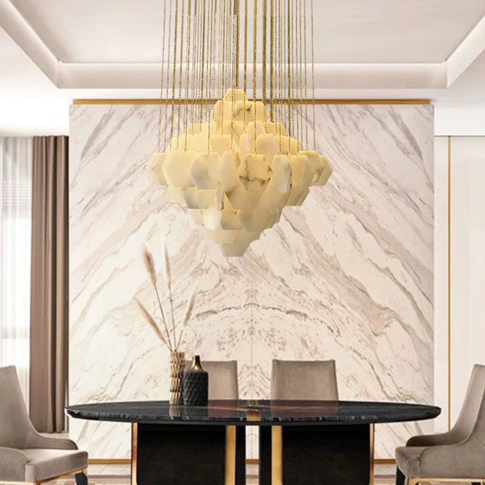 Moonshade Natural Marble Modern Pendant Chandelier