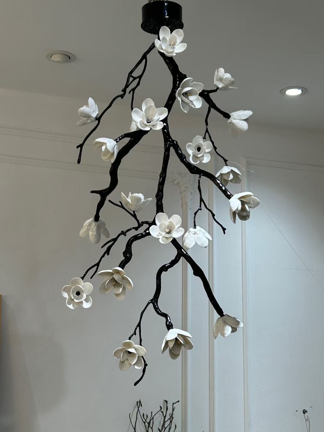 Aura Flora Large Long Branch Flower Chandelier
