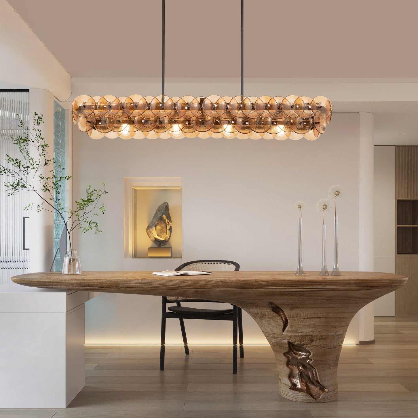 Loren Linear Glass Chandelier