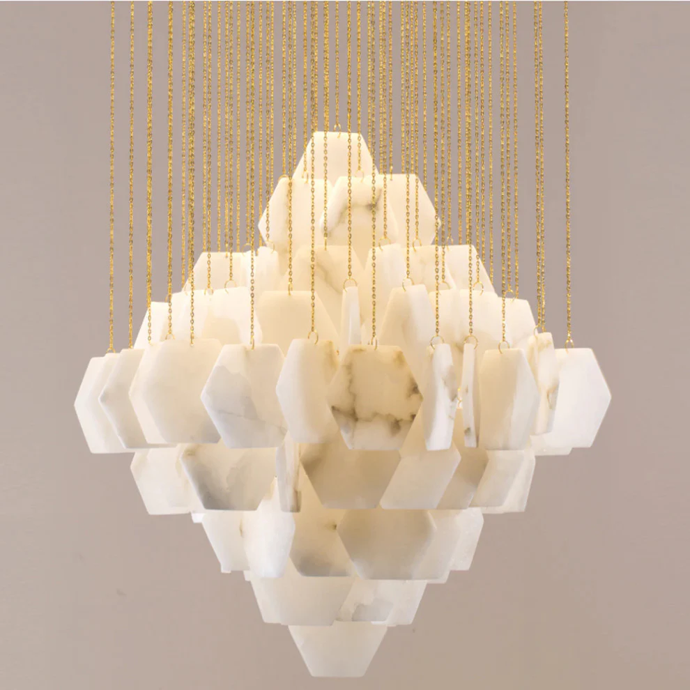 Moonshade Natural Marble Modern Pendant Chandelier