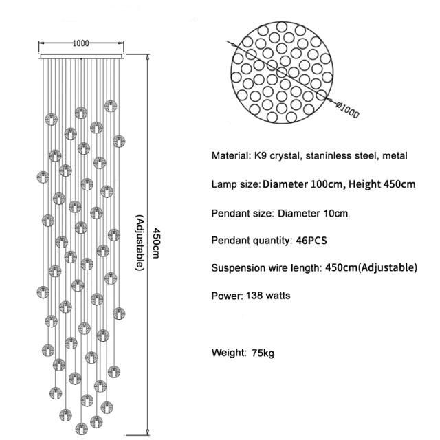 Adonis Suspension Water Drop Chandelier-Vancei