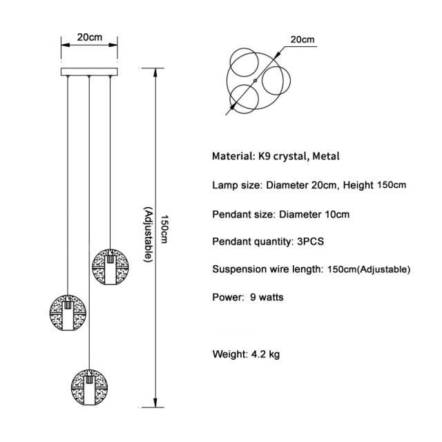 Adonis Suspension Water Drop Chandelier-Vancei