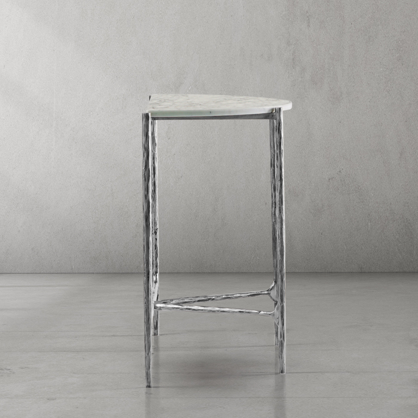 Hand-Forged Metal Semi-circle Console Table