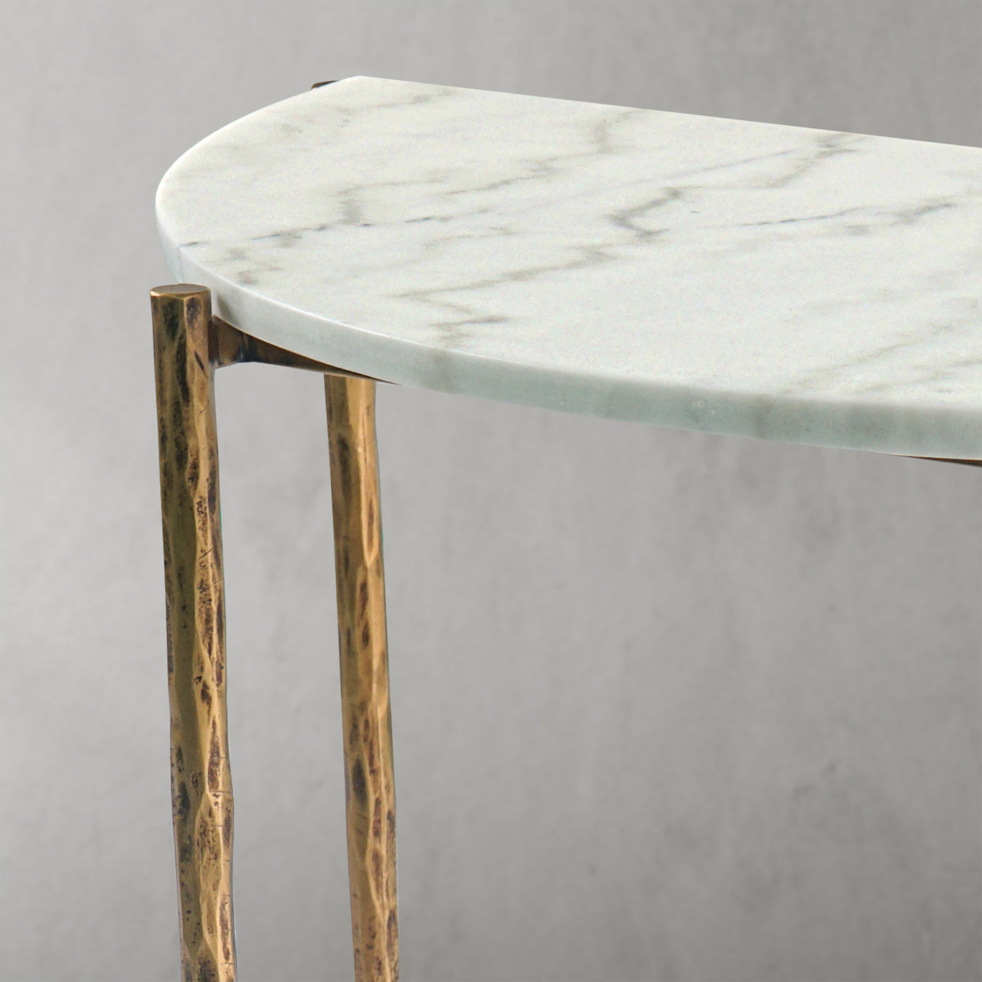 Hand-Forged Metal Semi-circle Console Table