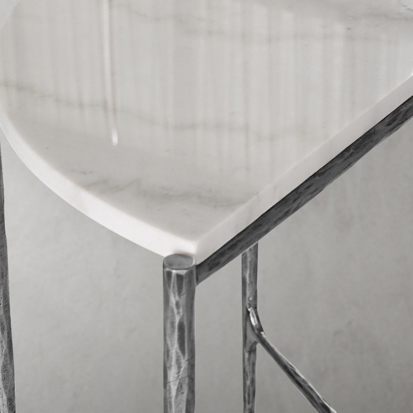 Hand-Forged Metal Semi-circle Console Table