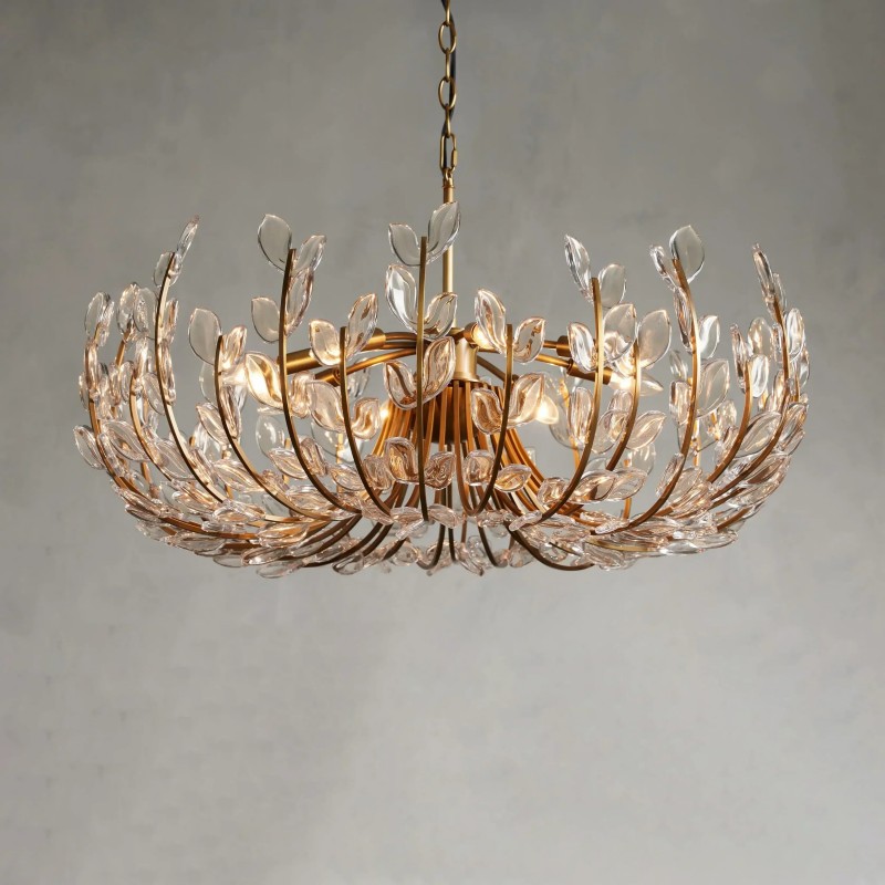 Adela Glass Petal 8 Light Chandelier-Vancei