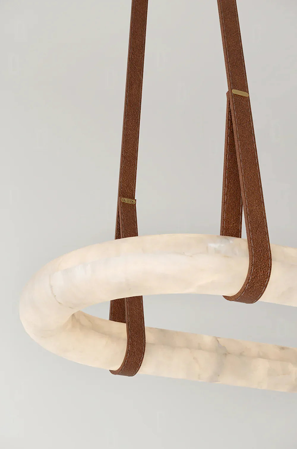 Glacera Alabaster Round Leather Chandelier