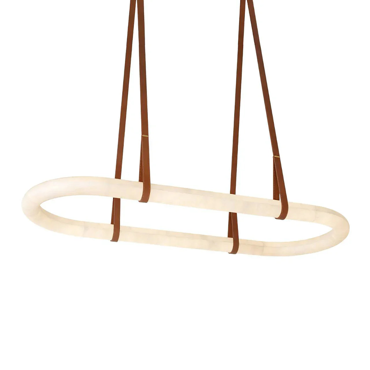 Glacera Alabaster Round Leather Chandelier