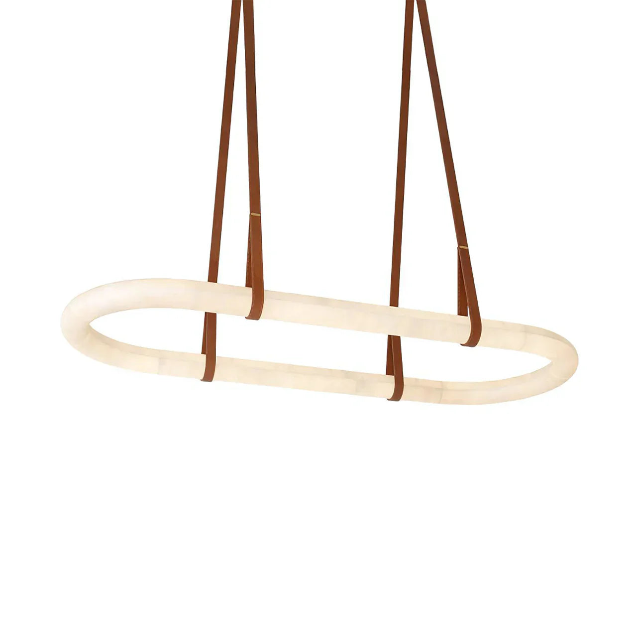 Glacera Alabaster Round Leather Chandelier