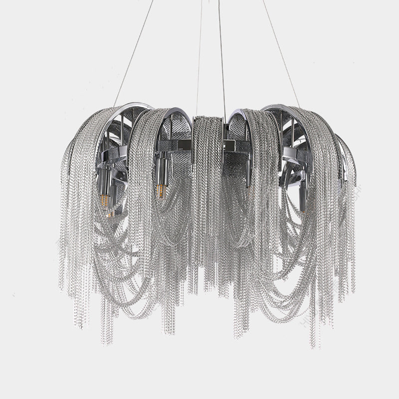 Sophian Aluminum Chain Tassel Round Chandelier-Vancei