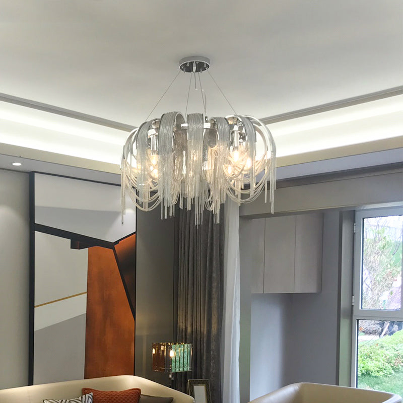 Sophian Aluminum Chain Tassel Round Chandelier-Vancei