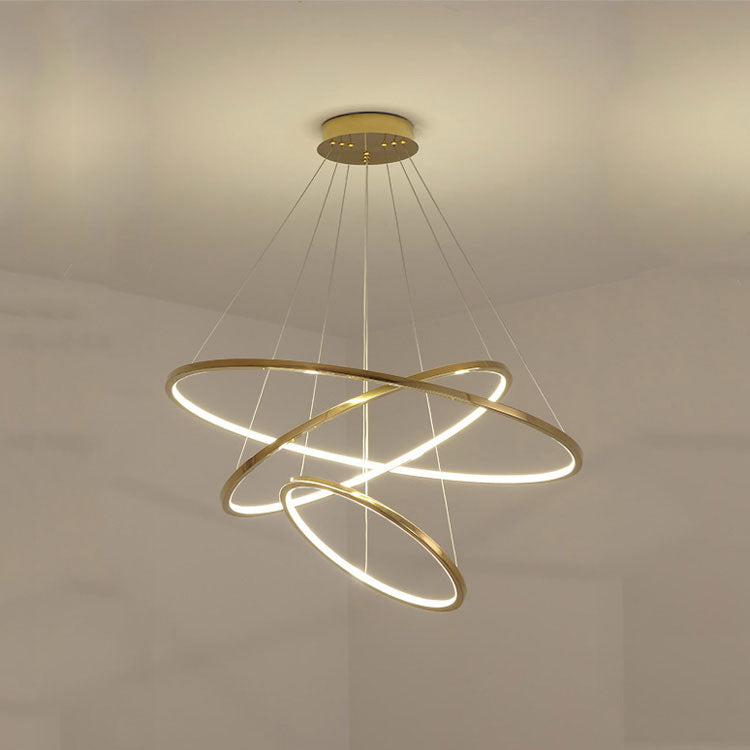 Amina Gold Multi Rings Chandelier for Lobby Villa-Vancei
