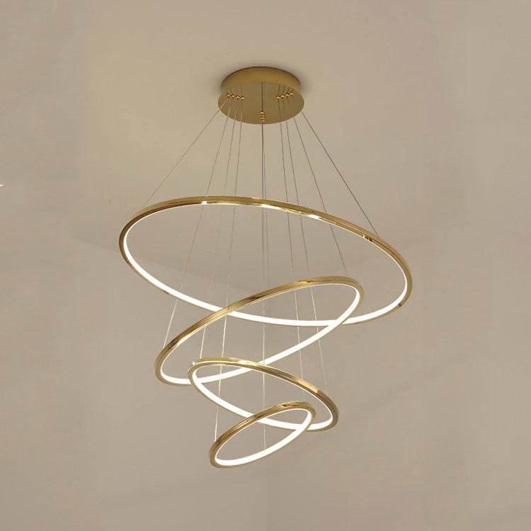 Amina Gold Multi Rings Chandelier for Lobby Villa-Vancei