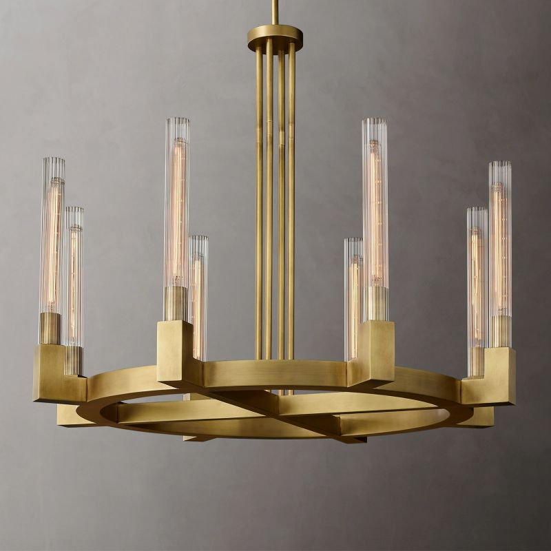 Aurora Cannel Candlestick Round Chandelier 36"-Vancei
